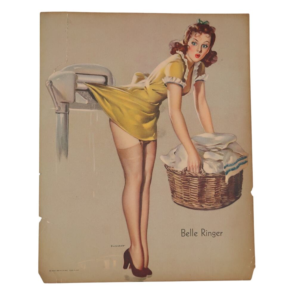 Gil Elvgren Belle Ringer Pin-up Art Print Vintage Glamour Girl 7.5 x 9.25 in